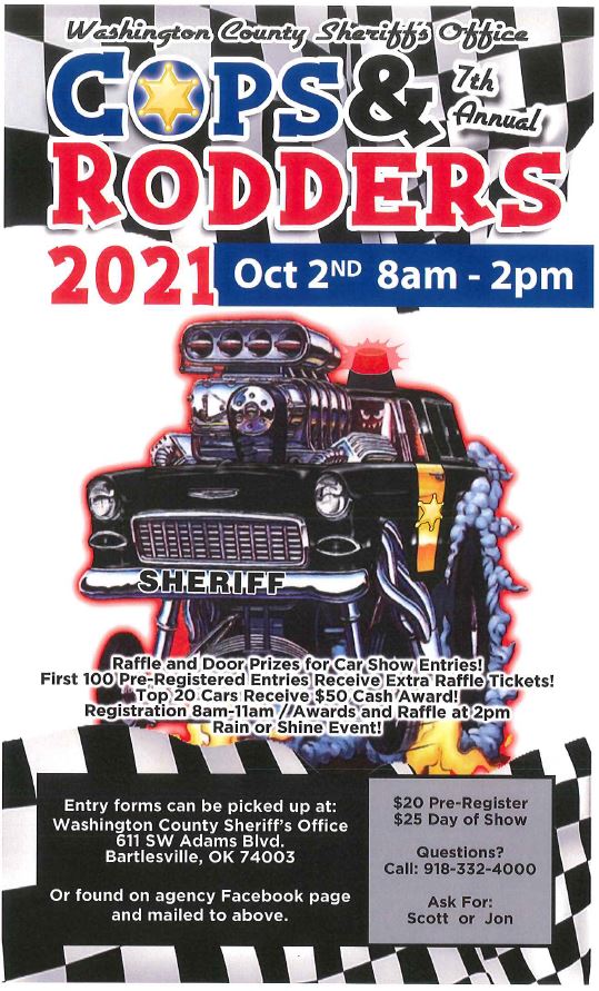 7th Annual COPS & RODDERS Benefit Car Show Washington County Sheriff